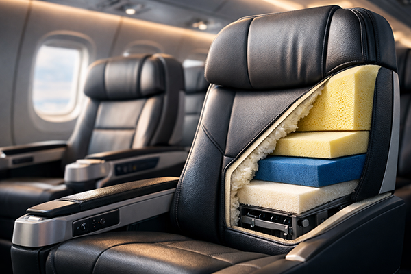 کاربرد فوم فشار پایین در تولید صندلی‌های هواپیما