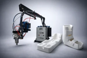 low pressure foam injection machine in the production of medical parts