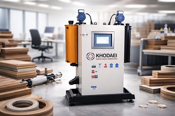 نقش میکسر چسب لمینت در کاهش ضایعات صنعت مبلمان اداری